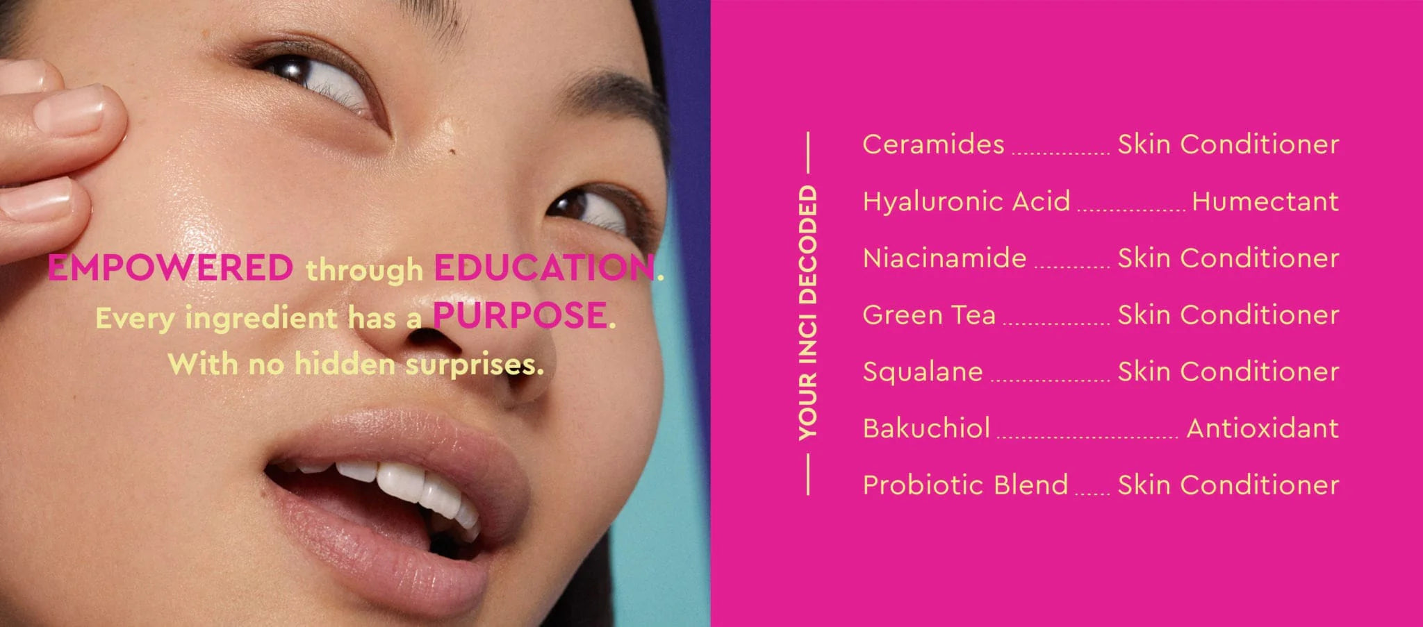 Colorful skincare textures and products